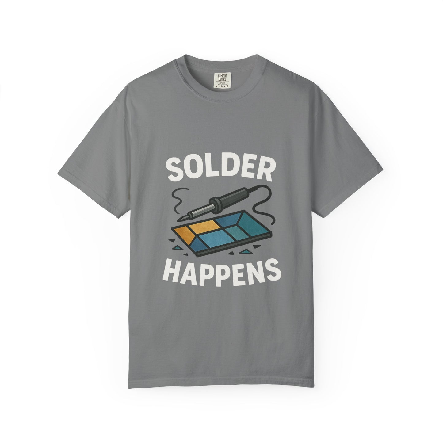 Solder Happens T-Shirt, Funny Tech Apparel, Electronics Geek Shirt, Gift for Engineers, Creative DIYer Shirt, Casual Unisex Tee