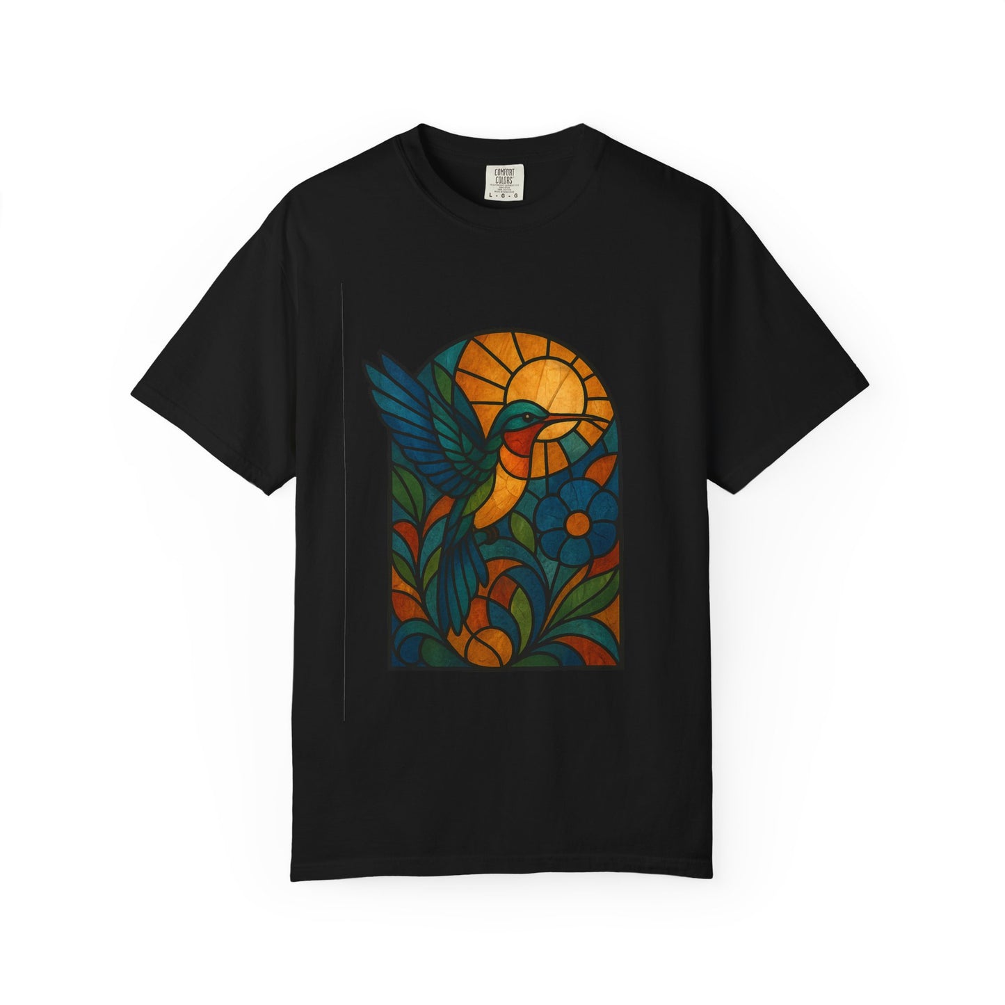 Vibrant Stained Glass T-Shirt, Unisex Tee, Colorful Graphic Shirt, Casual Wear, Gift for Nature Lovers, Eco-Friendly Fashion