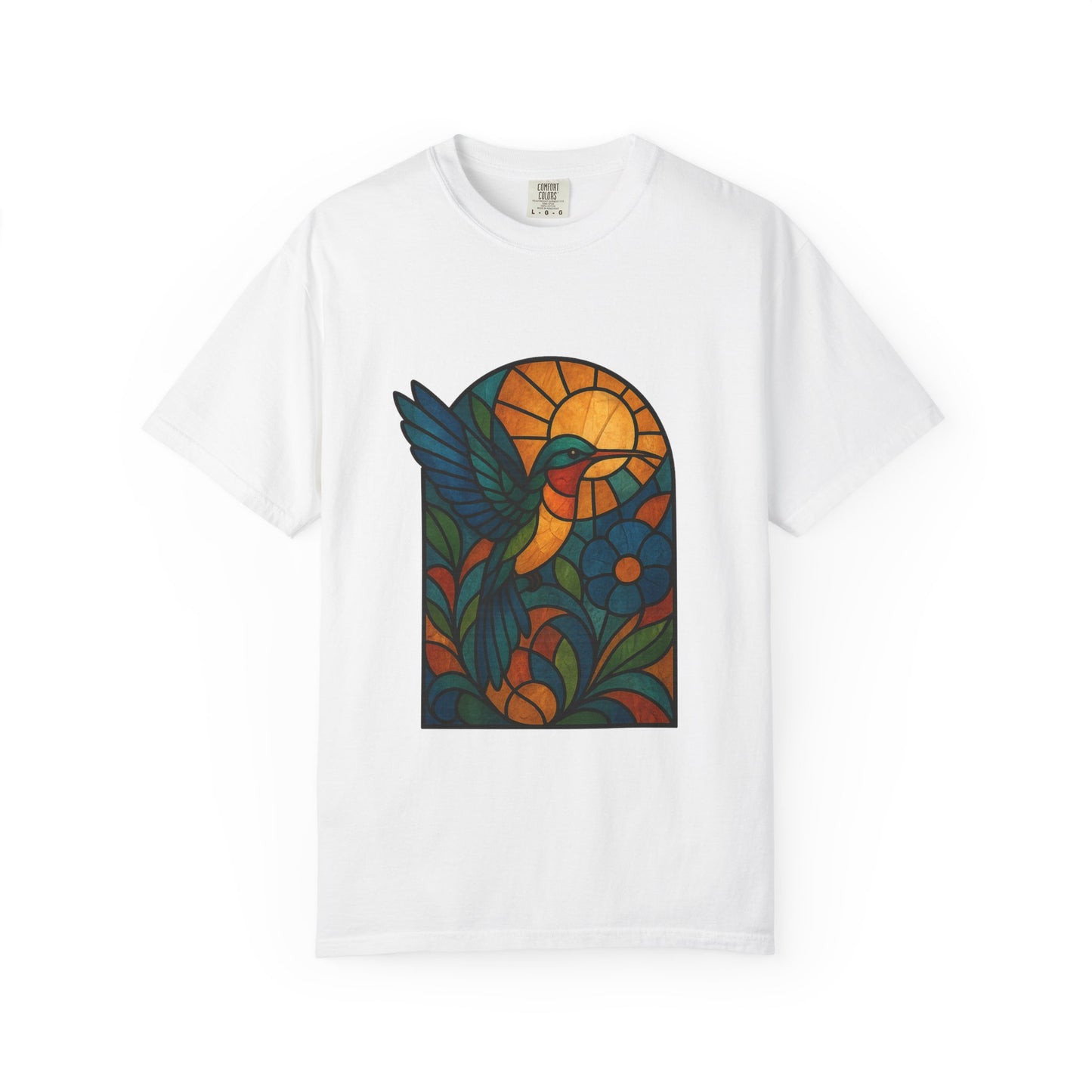 Vibrant Stained Glass T-Shirt, Unisex Tee, Colorful Graphic Shirt, Casual Wear, Gift for Nature Lovers, Eco-Friendly Fashion