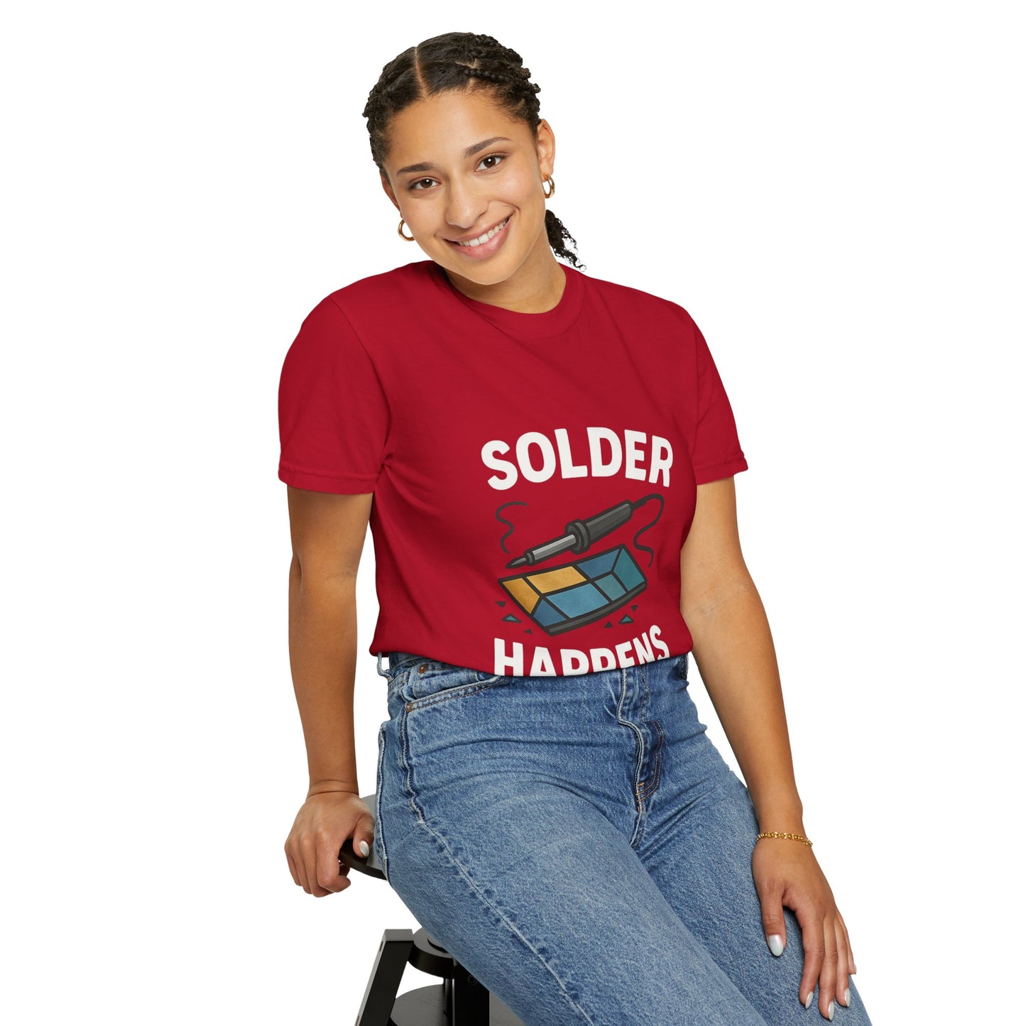 Solder Happens T-Shirt, Funny Tech Apparel, Electronics Geek Shirt, Gift for Engineers, Creative DIYer Shirt, Casual Unisex Tee