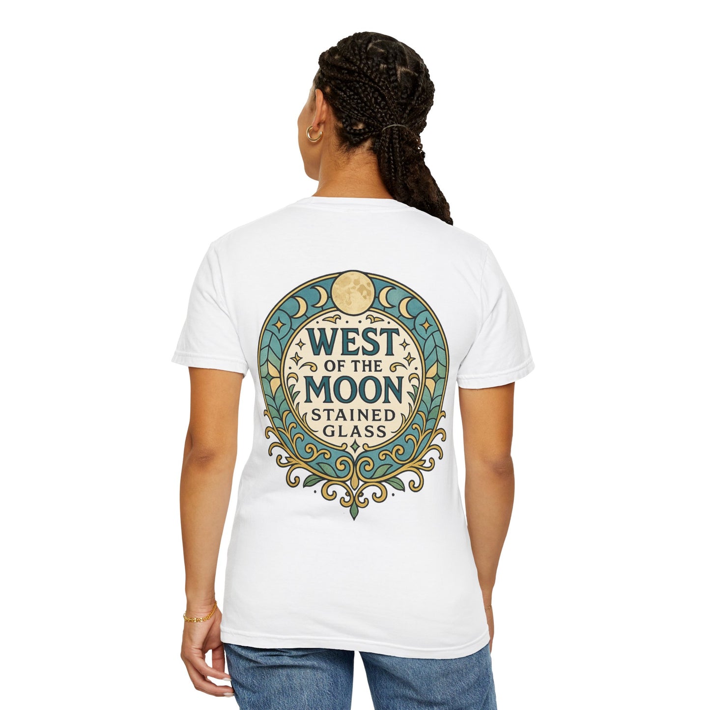 West of the Moon Stained Glass T-Shirt, Unisex Graphic Tee, Bohemian Style Shirt, Casual Wear, Unique Gift for Art Lovers