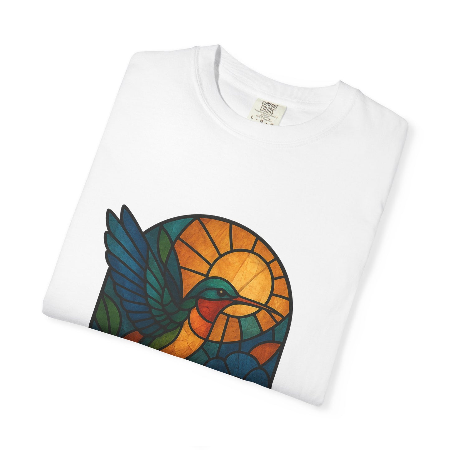 Vibrant Stained Glass T-Shirt, Unisex Tee, Colorful Graphic Shirt, Casual Wear, Gift for Nature Lovers, Eco-Friendly Fashion