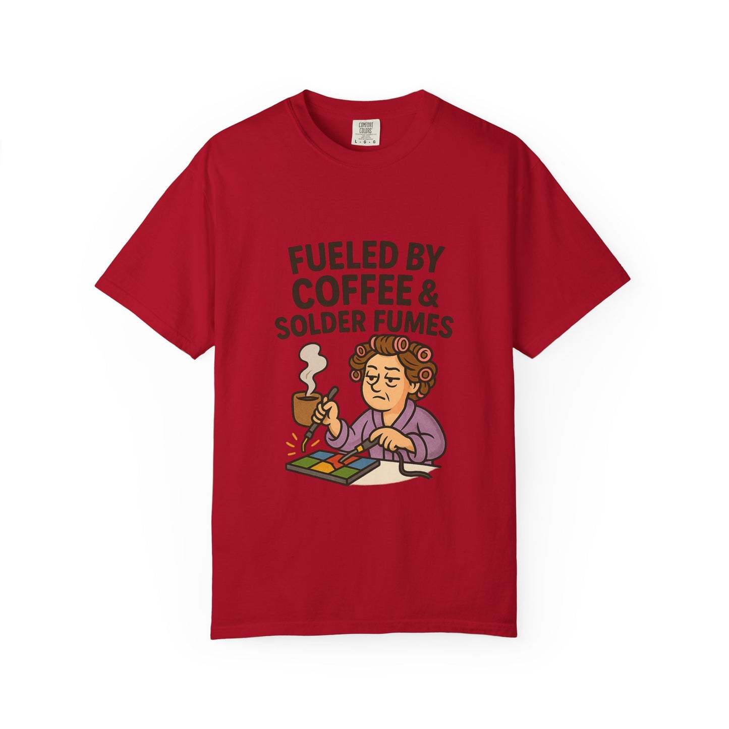 Fueled by Coffee Graphic Tee, Unisex T-Shirt, Gift for Tech Enthusiasts, Geeky Apparel, Quirky Design, Coffee Lovers Shirt