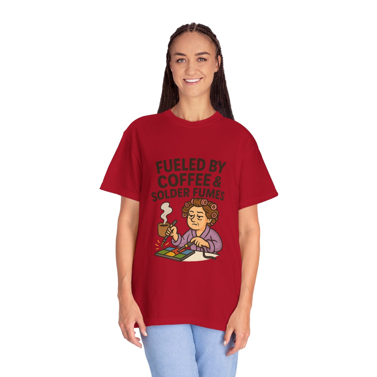 Fueled by Coffee Graphic Tee, Unisex T-Shirt, Gift for Tech Enthusiasts, Geeky Apparel, Quirky Design, Coffee Lovers Shirt