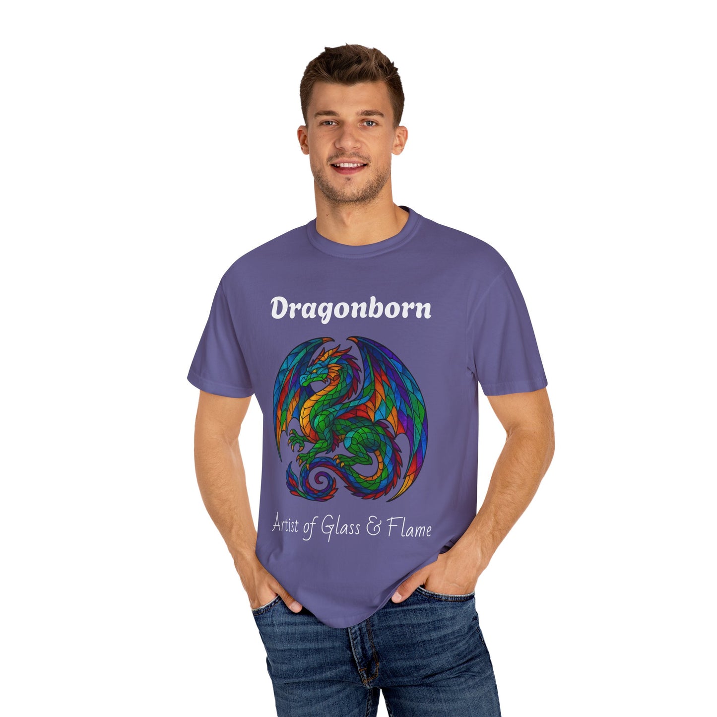 Dragonborn Unisex T-Shirt, Fantasy Shirt, Gift for Gamers, Art Lover's Tee, DnD Apparel, Colorful Graphic Tee