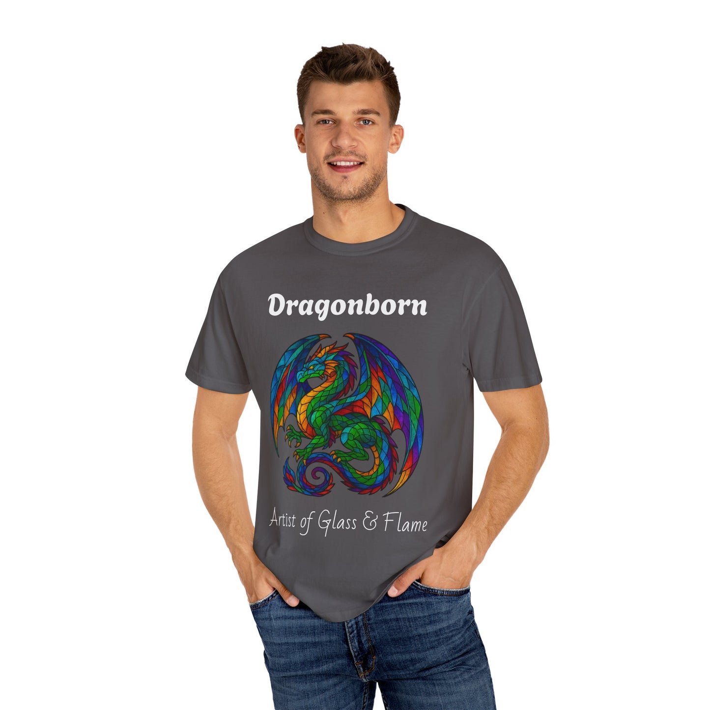 Dragonborn Unisex T-Shirt, Fantasy Shirt, Gift for Gamers, Art Lover's Tee, DnD Apparel, Colorful Graphic Tee