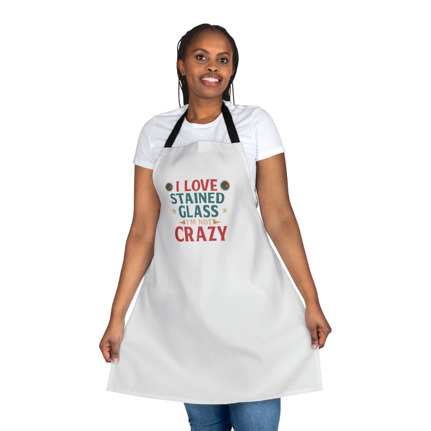 Stained Glass Lover's Apron | I Love Stained Glass, Gift for Crafters, Cooking Lovers, Funny Kitchen Apron, Artisanal Cooking