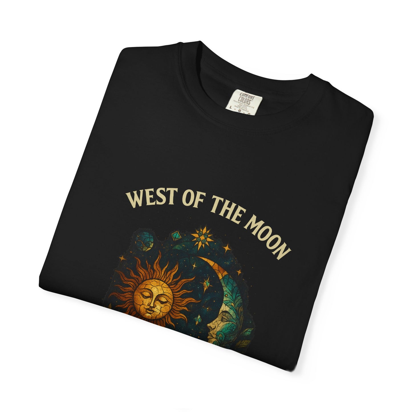 Celestial Stained Glass T-Shirt, Astrology Tee, Moon and Sun Graphic Shirt, Unisex Vintage T-Shirt, Gift for Star Lovers