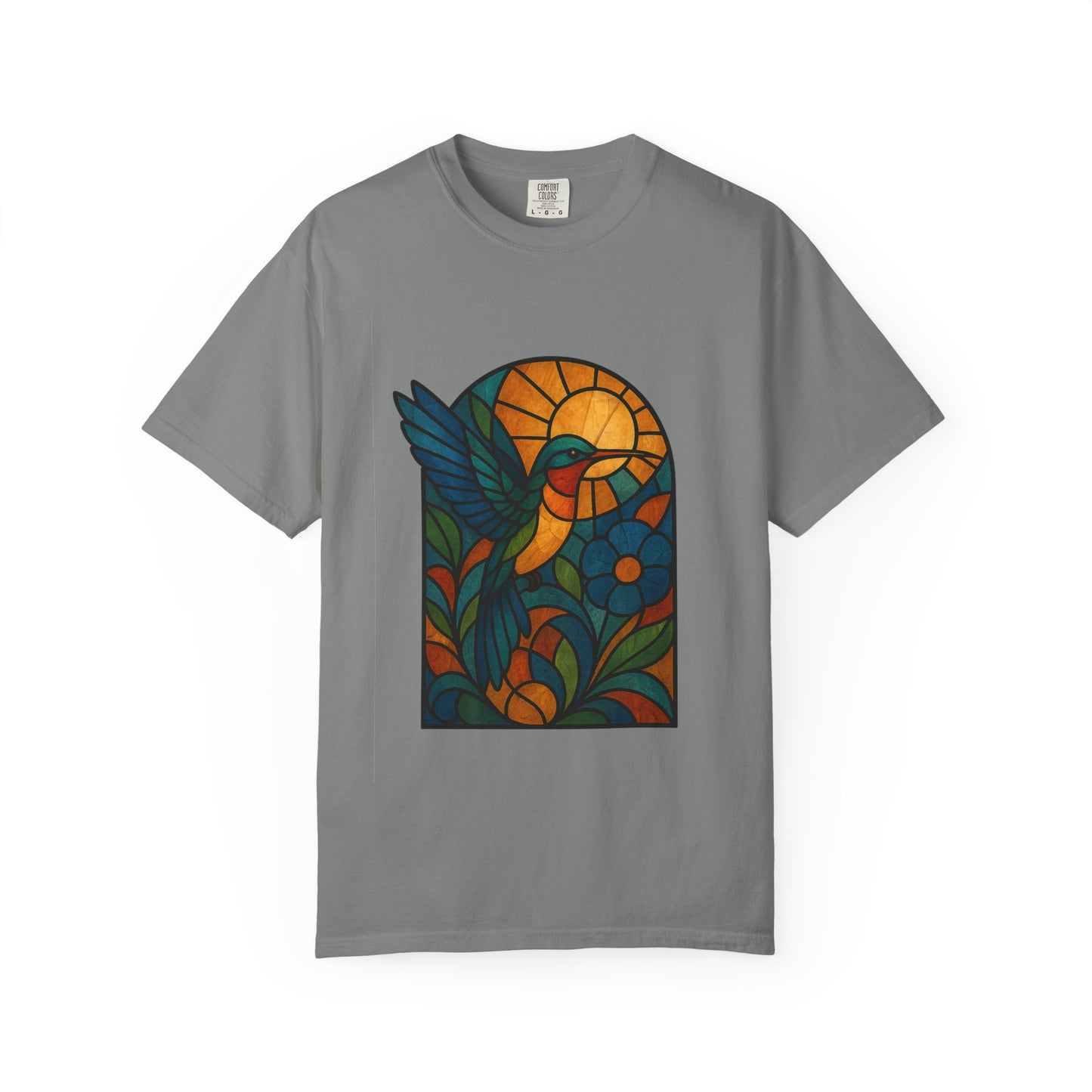 Vibrant Stained Glass T-Shirt, Unisex Tee, Colorful Graphic Shirt, Casual Wear, Gift for Nature Lovers, Eco-Friendly Fashion