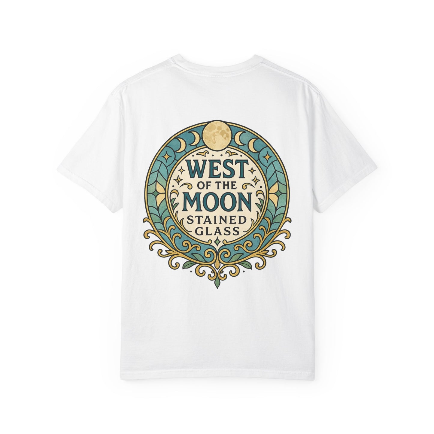 West of the Moon Stained Glass T-Shirt, Unisex Graphic Tee, Bohemian Style Shirt, Casual Wear, Unique Gift for Art Lovers