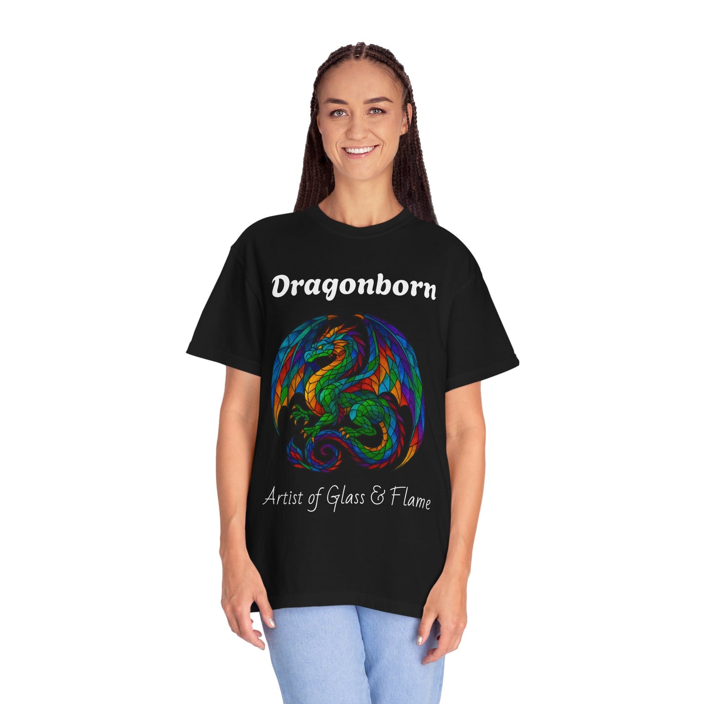 Dragonborn Unisex T-Shirt, Fantasy Shirt, Gift for Gamers, Art Lover's Tee, DnD Apparel, Colorful Graphic Tee