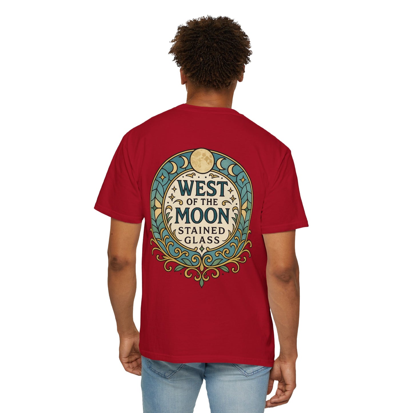 West of the Moon Stained Glass T-Shirt, Unisex Graphic Tee, Bohemian Style Shirt, Casual Wear, Unique Gift for Art Lovers