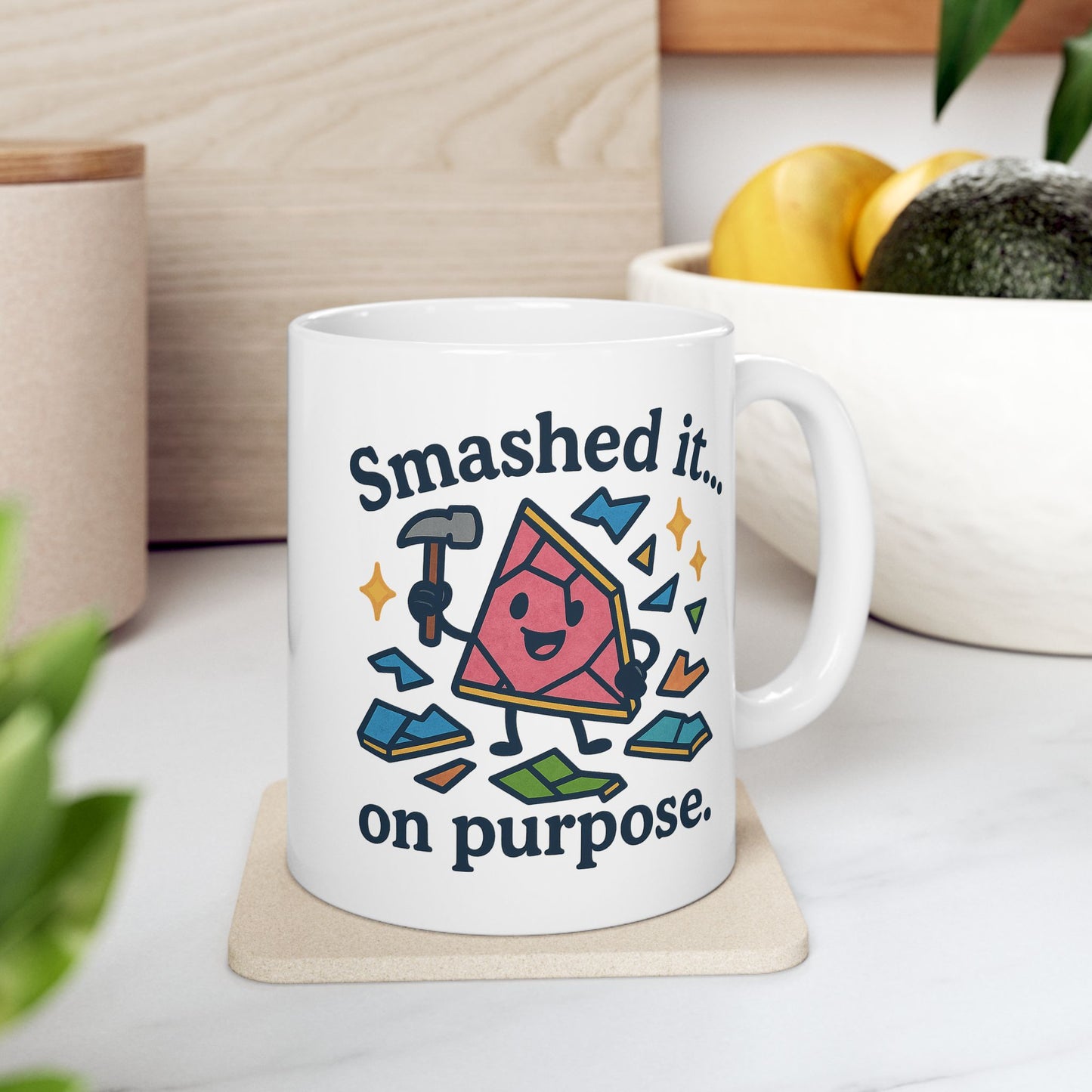 Fun Ceramic Mug, Motivational Gift for Coffee Lovers, Unique Desk Accessory, Perfect for Birthdays, Funny Office Cup