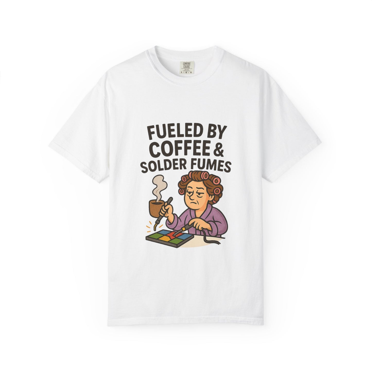 Fueled by Coffee Graphic Tee, Unisex T-Shirt, Gift for Tech Enthusiasts, Geeky Apparel, Quirky Design, Coffee Lovers Shirt