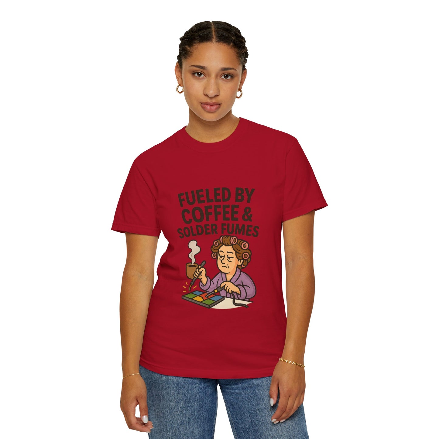 Fueled by Coffee Graphic Tee, Unisex T-Shirt, Gift for Tech Enthusiasts, Geeky Apparel, Quirky Design, Coffee Lovers Shirt
