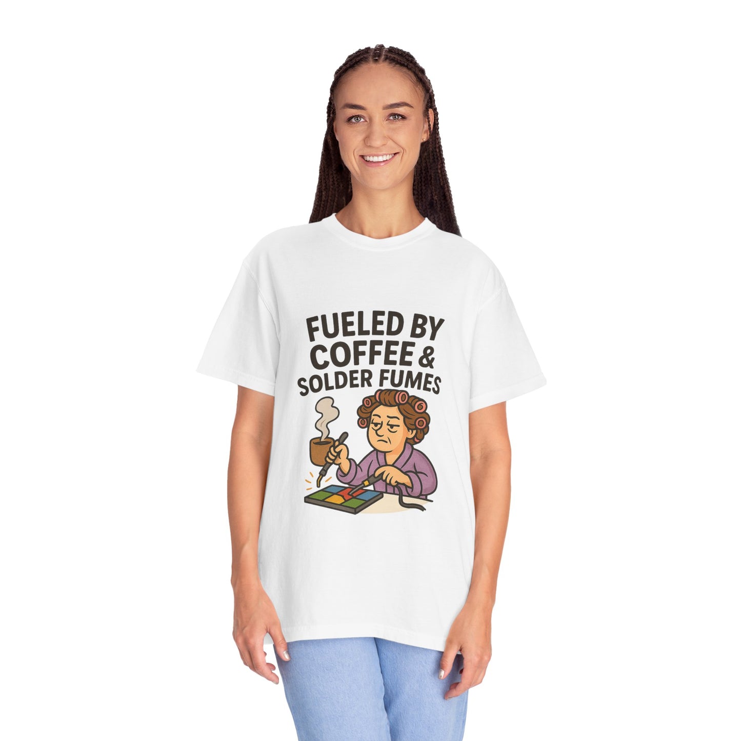 Fueled by Coffee Graphic Tee, Unisex T-Shirt, Gift for Tech Enthusiasts, Geeky Apparel, Quirky Design, Coffee Lovers Shirt