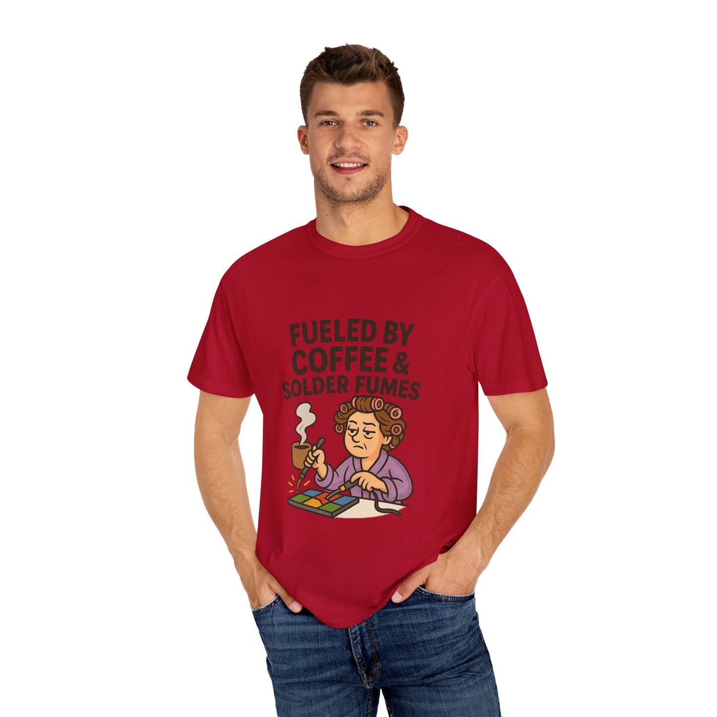 Fueled by Coffee Graphic Tee, Unisex T-Shirt, Gift for Tech Enthusiasts, Geeky Apparel, Quirky Design, Coffee Lovers Shirt