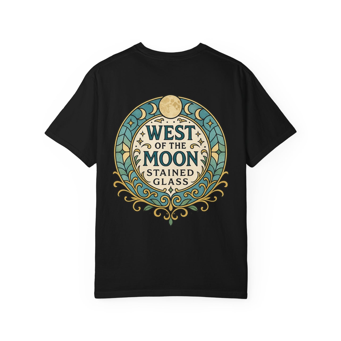 West of the Moon Stained Glass T-Shirt, Unisex Graphic Tee, Bohemian Style Shirt, Casual Wear, Unique Gift for Art Lovers