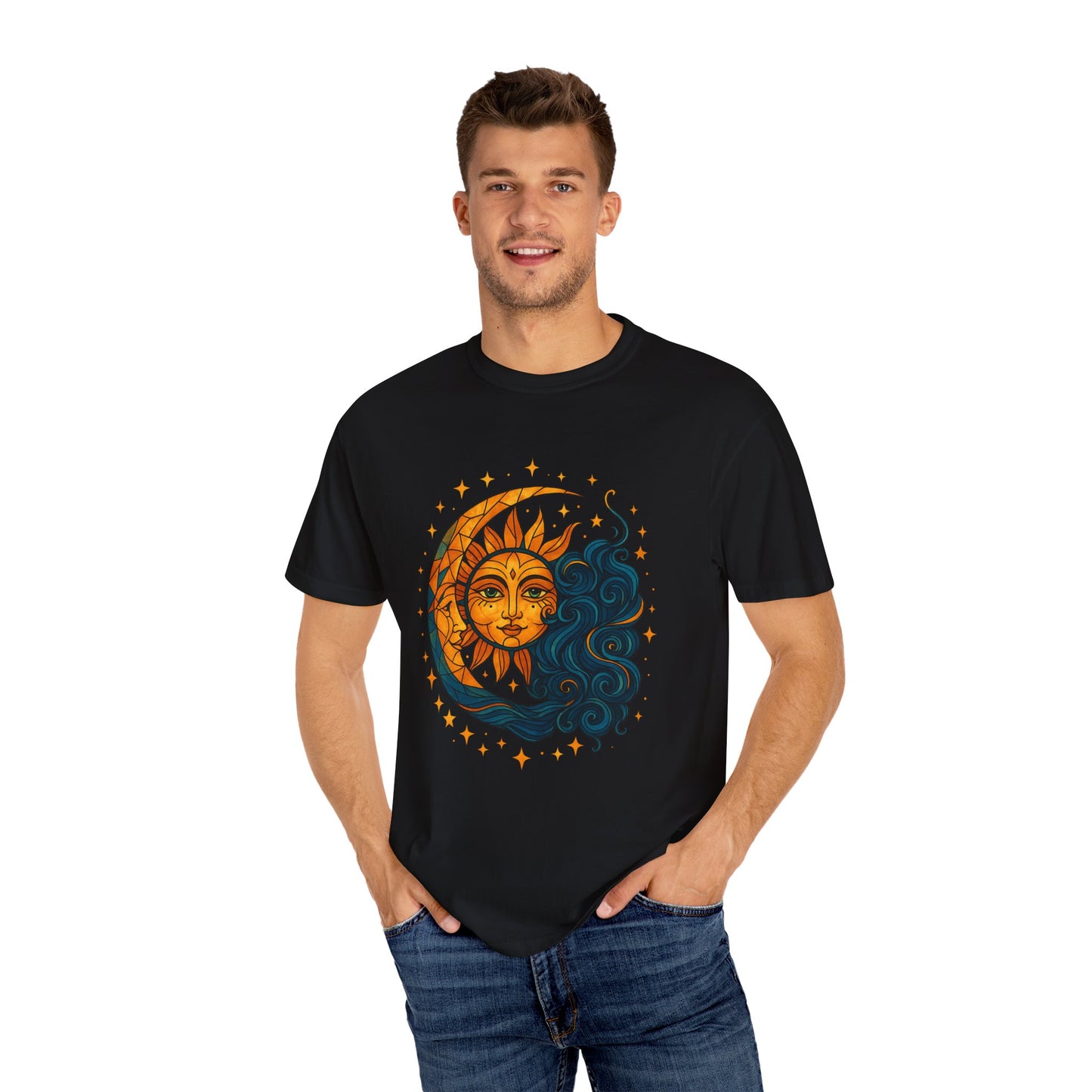 Sun and Moon Graphic T-Shirt, Boho Tee, Unisex Summer Top, Astrology Shirt, Gift for Nature Lovers, Festival Wear