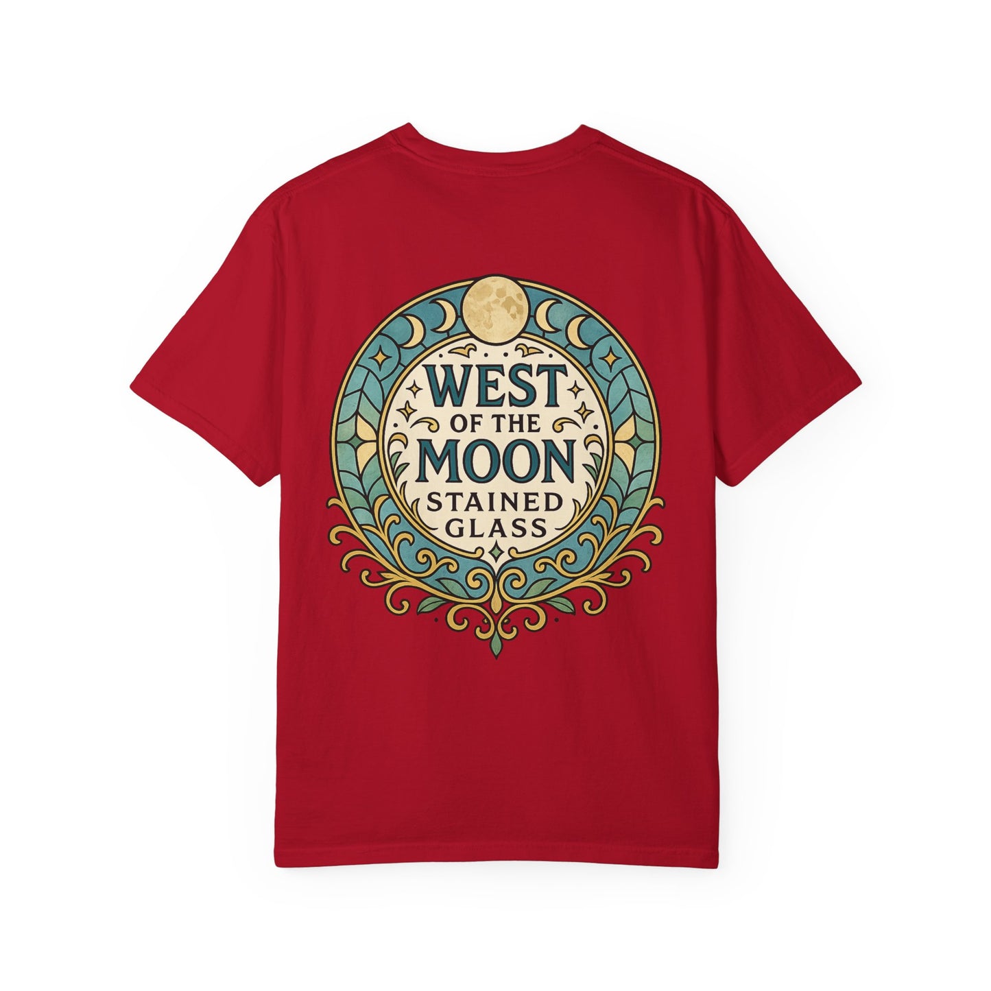 West of the Moon Stained Glass T-Shirt, Unisex Graphic Tee, Bohemian Style Shirt, Casual Wear, Unique Gift for Art Lovers