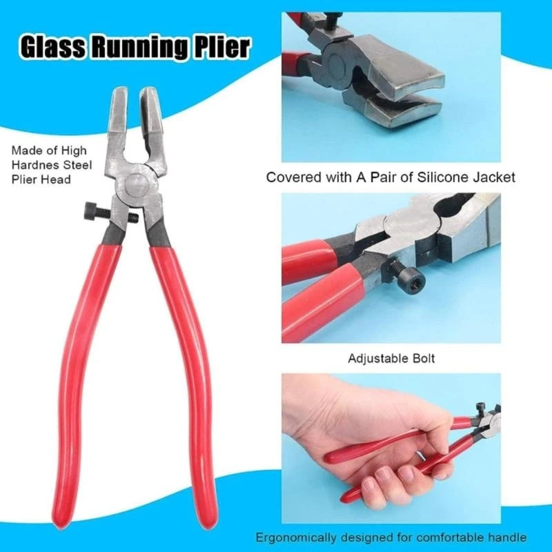 Glass Cutting Tool Set Glass Nipper Glass Running Plier for Stained Glass .Y1QB