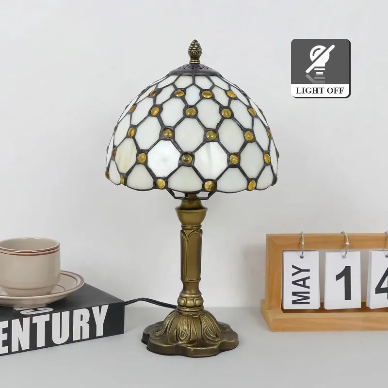 Luxury Room Decoration Tiffany Table Lamp Home Decor Desk Lamp Stained Glass Lampshade Bedside Night Light