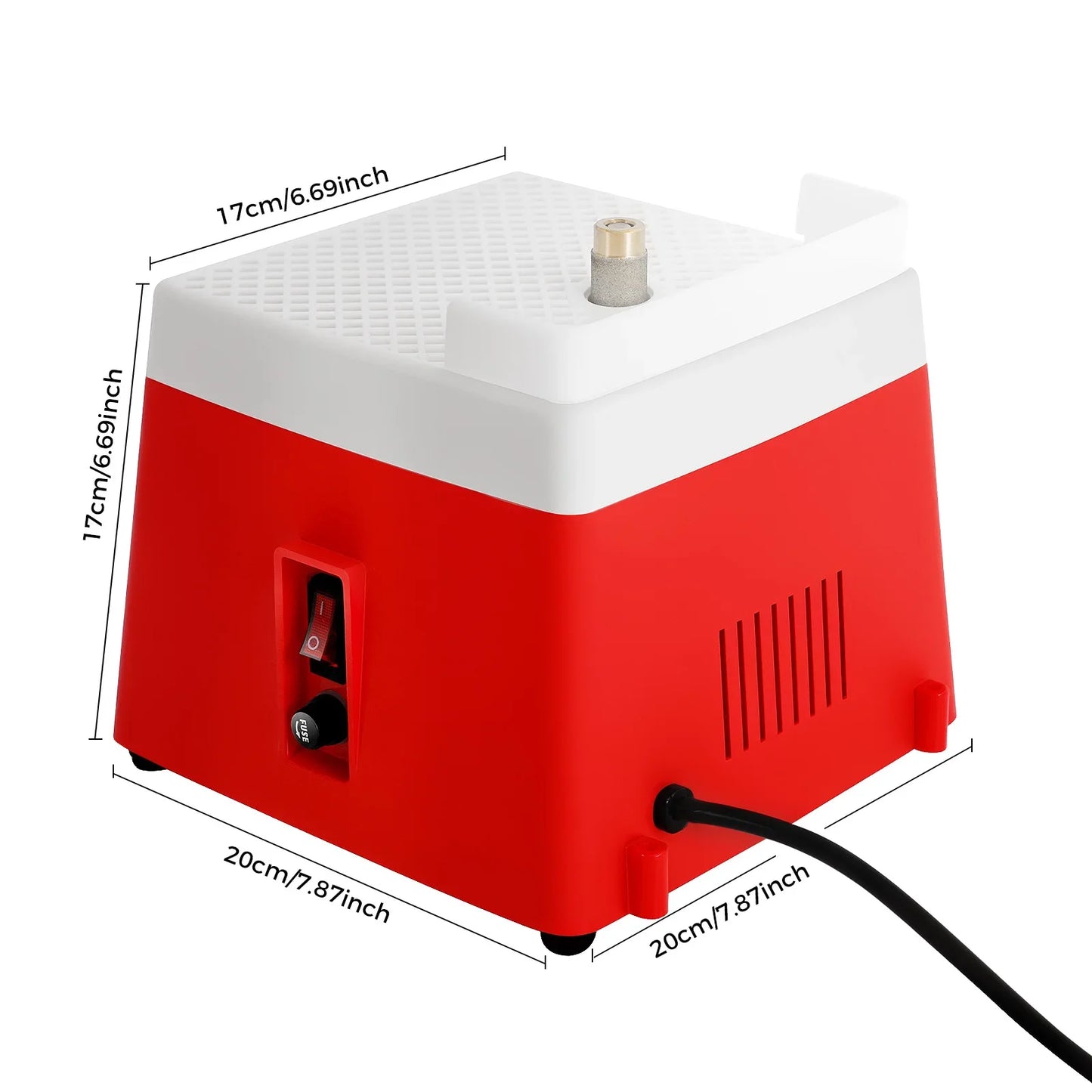 Tabletop Stained Glass Ceramic Grinding Machine Red Electric Mini Grinder for DIY Handcraft Polishing