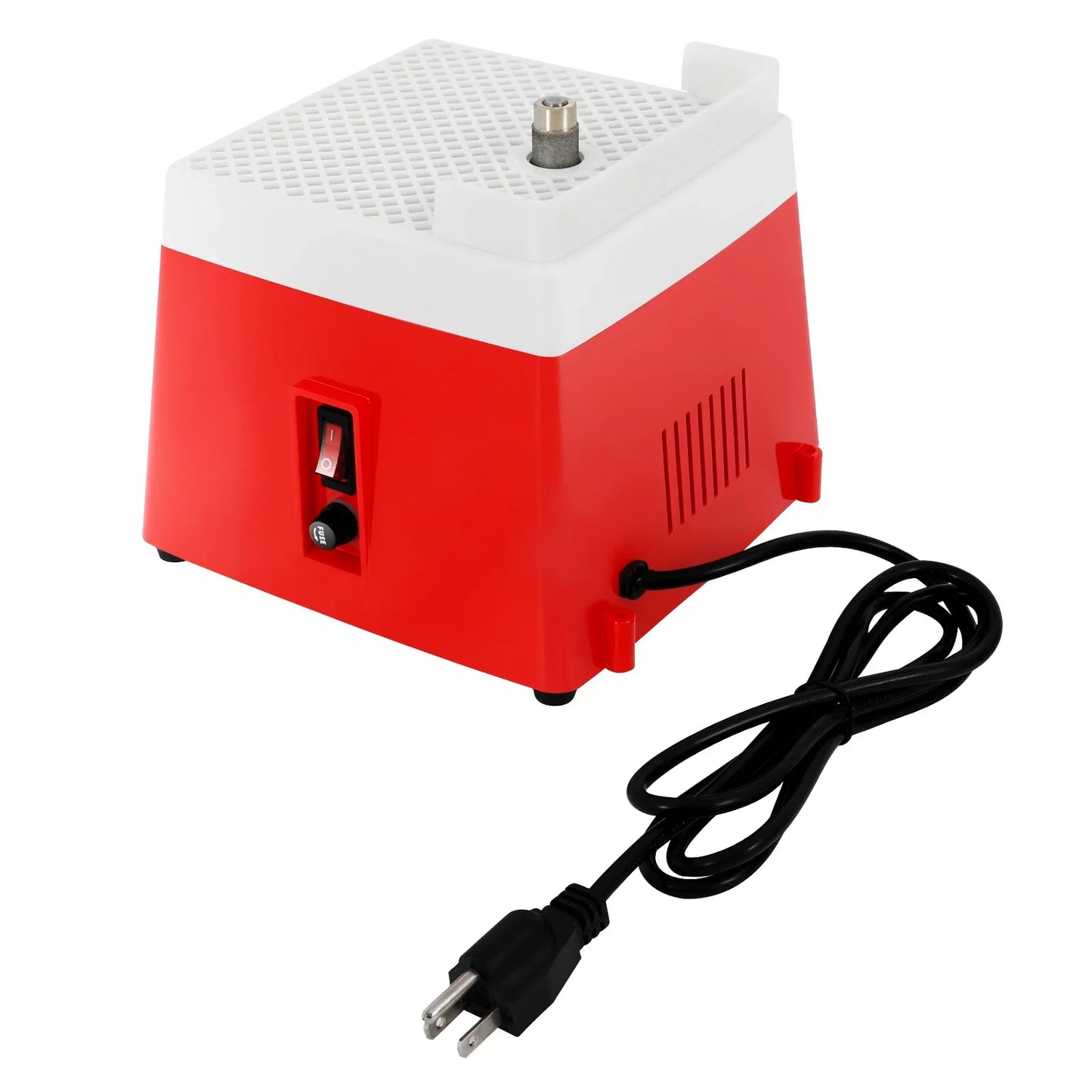 Tabletop Stained Glass Ceramic Grinding Machine Red Electric Mini Grinder for DIY Handcraft Polishing