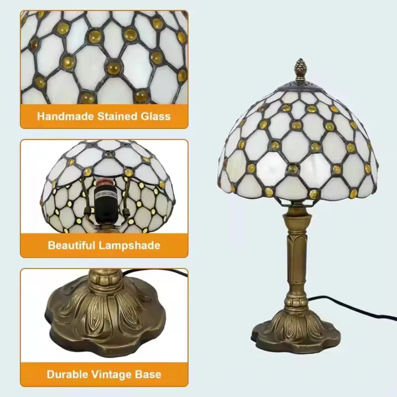 Luxury Room Decoration Tiffany Table Lamp Home Decor Desk Lamp Stained Glass Lampshade Bedside Night Light