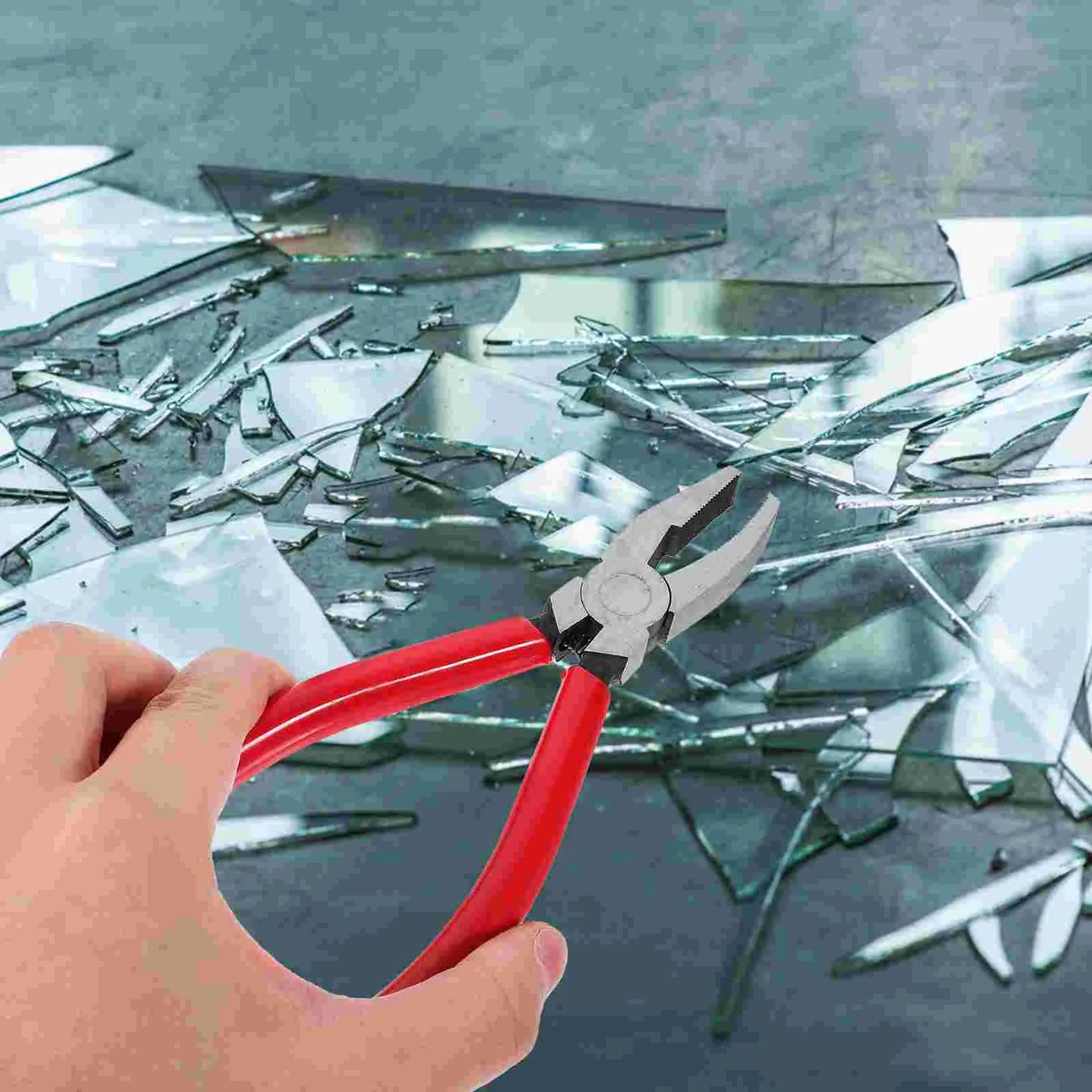 8 Inch Heavy Duty Steel Glass Breaking Pliers With Curved Jaws For Colored Glass Fusion Stained Glass Running Pliers