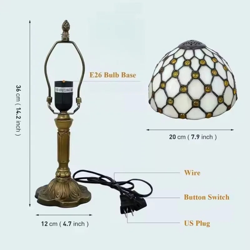 Luxury Room Decoration Tiffany Table Lamp Home Decor Desk Lamp Stained Glass Lampshade Bedside Night Light