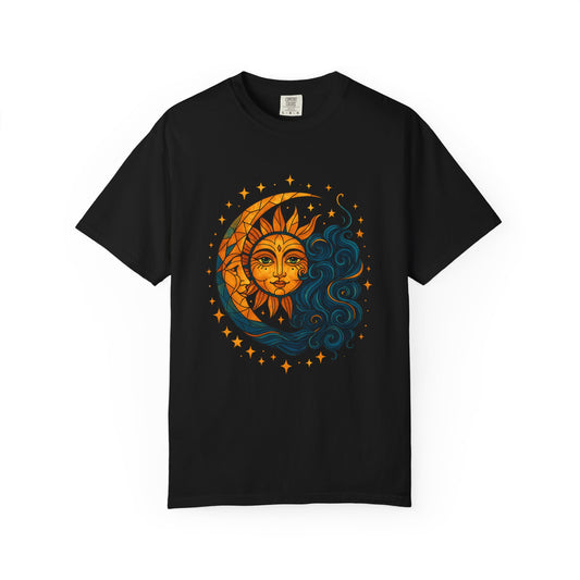 Sun and Moon Graphic T-Shirt, Boho Tee, Unisex Summer Top, Astrology Shirt, Gift for Nature Lovers, Festival Wear