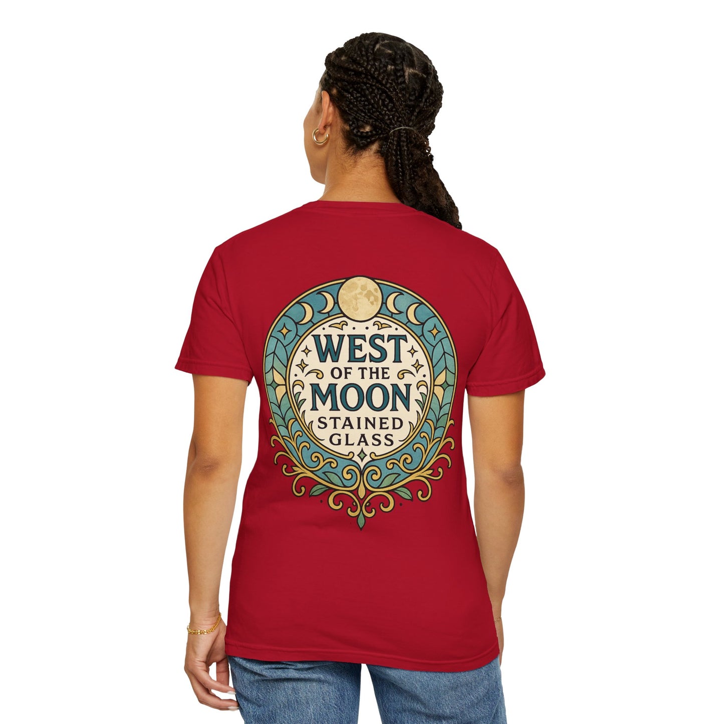 West of the Moon Stained Glass T-Shirt, Unisex Graphic Tee, Bohemian Style Shirt, Casual Wear, Unique Gift for Art Lovers