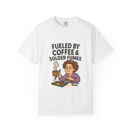 Fueled by Coffee Graphic Tee, Unisex T-Shirt, Gift for Tech Enthusiasts, Geeky Apparel, Quirky Design, Coffee Lovers Shirt