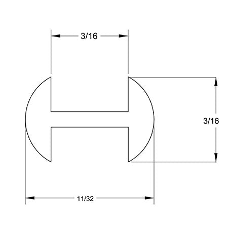 3/16 in. H-Round Lead Came