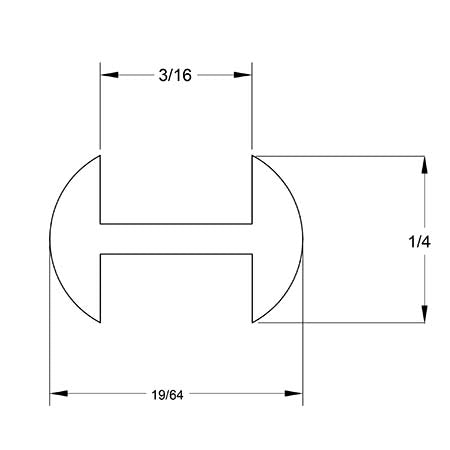 1/4 in. H-Round Lead Came