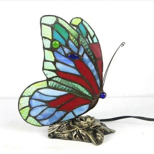 Stained Glass Tiffany Butterfly Lamps With US Plug In E27 Bedside LED Creative luminous ornaments