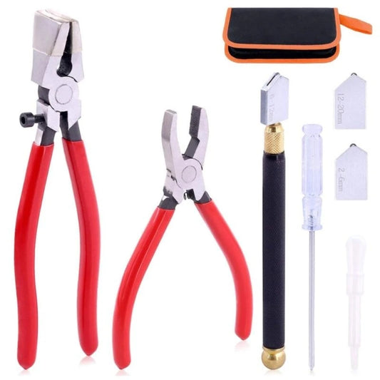 Glass Cutting Tool Set Glass Nipper Glass Running Plier for Stained Glass .Y1QB